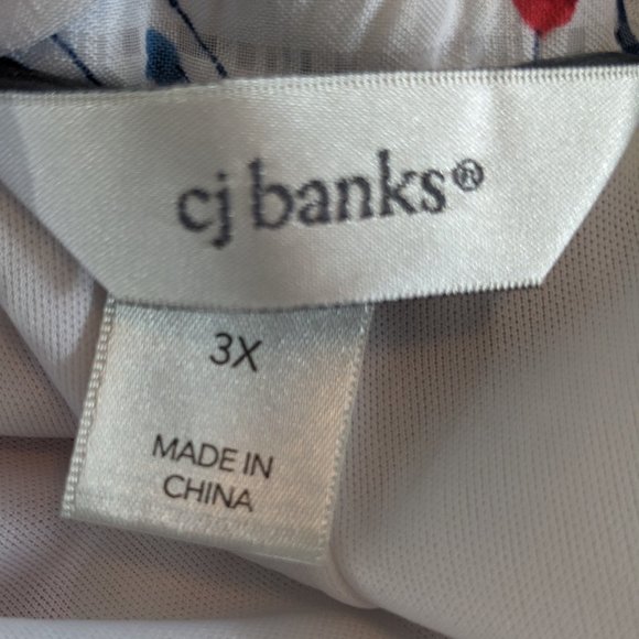 CJ Banks Red, White, and Blue Floral Skirt - Picture 5 of 6